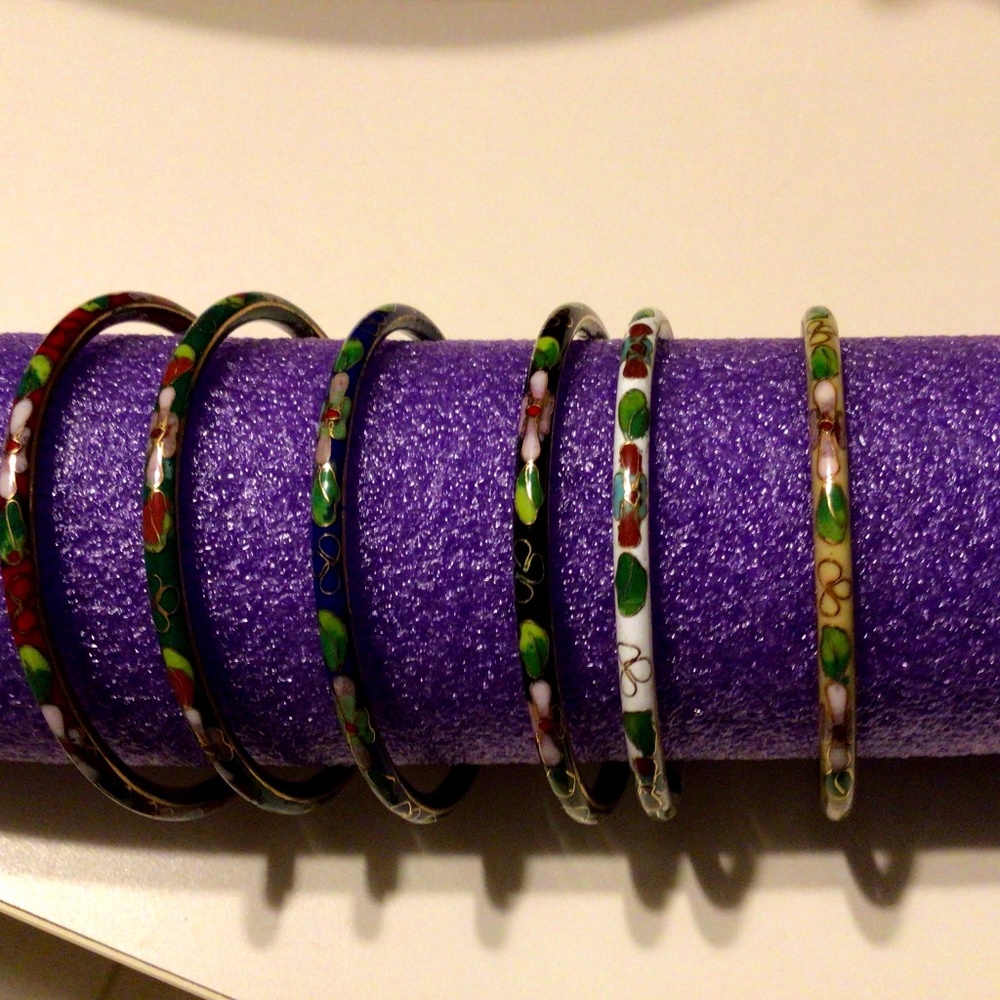 Cloisonn Bangle Bracelets - image 1